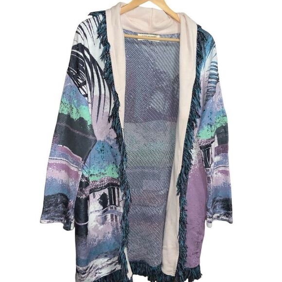 Aldo Martins Moira Fringed Cardigan Sweater Anthropologie Boho - Picture 2 of 11